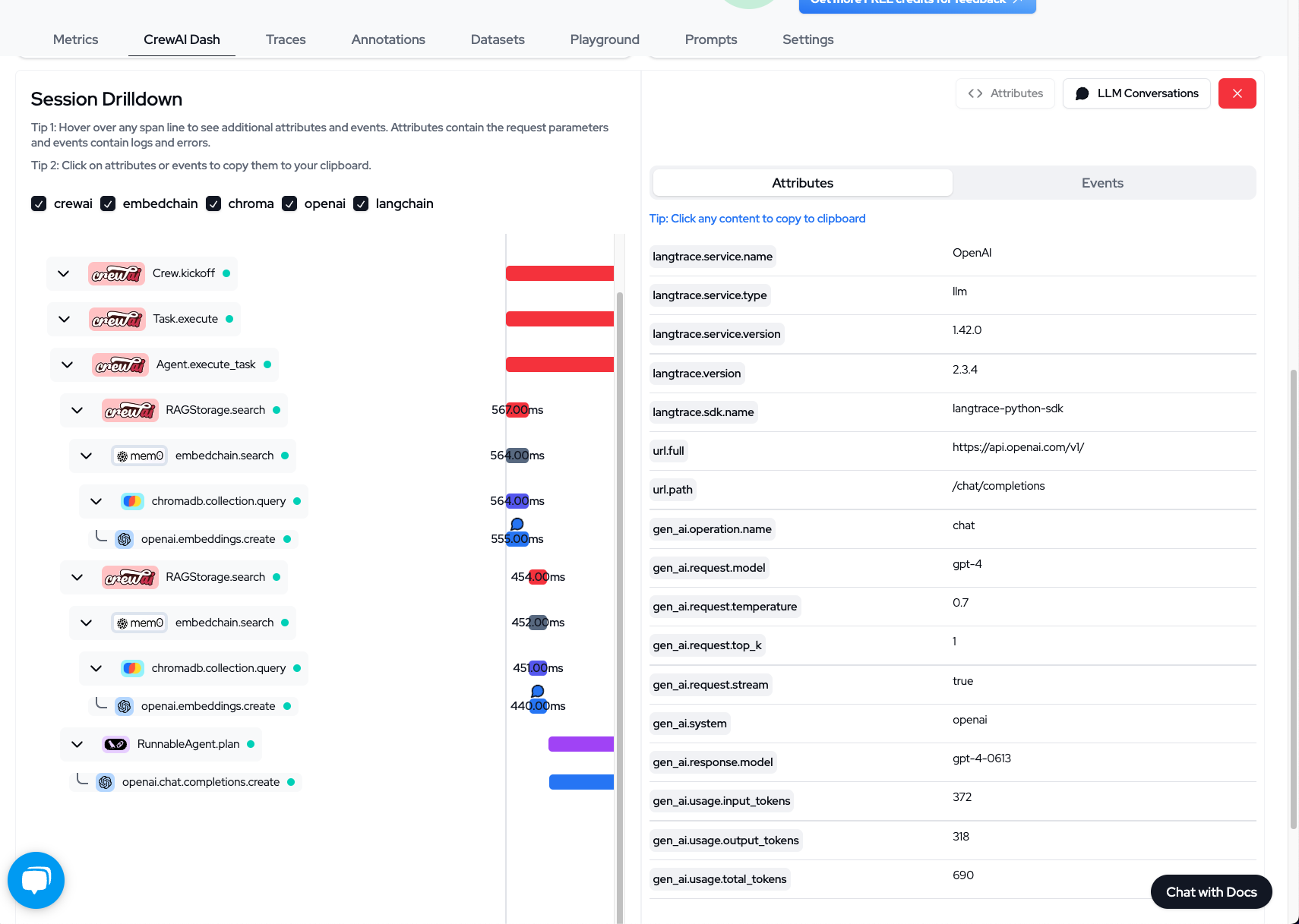 Overview of llm traces in details